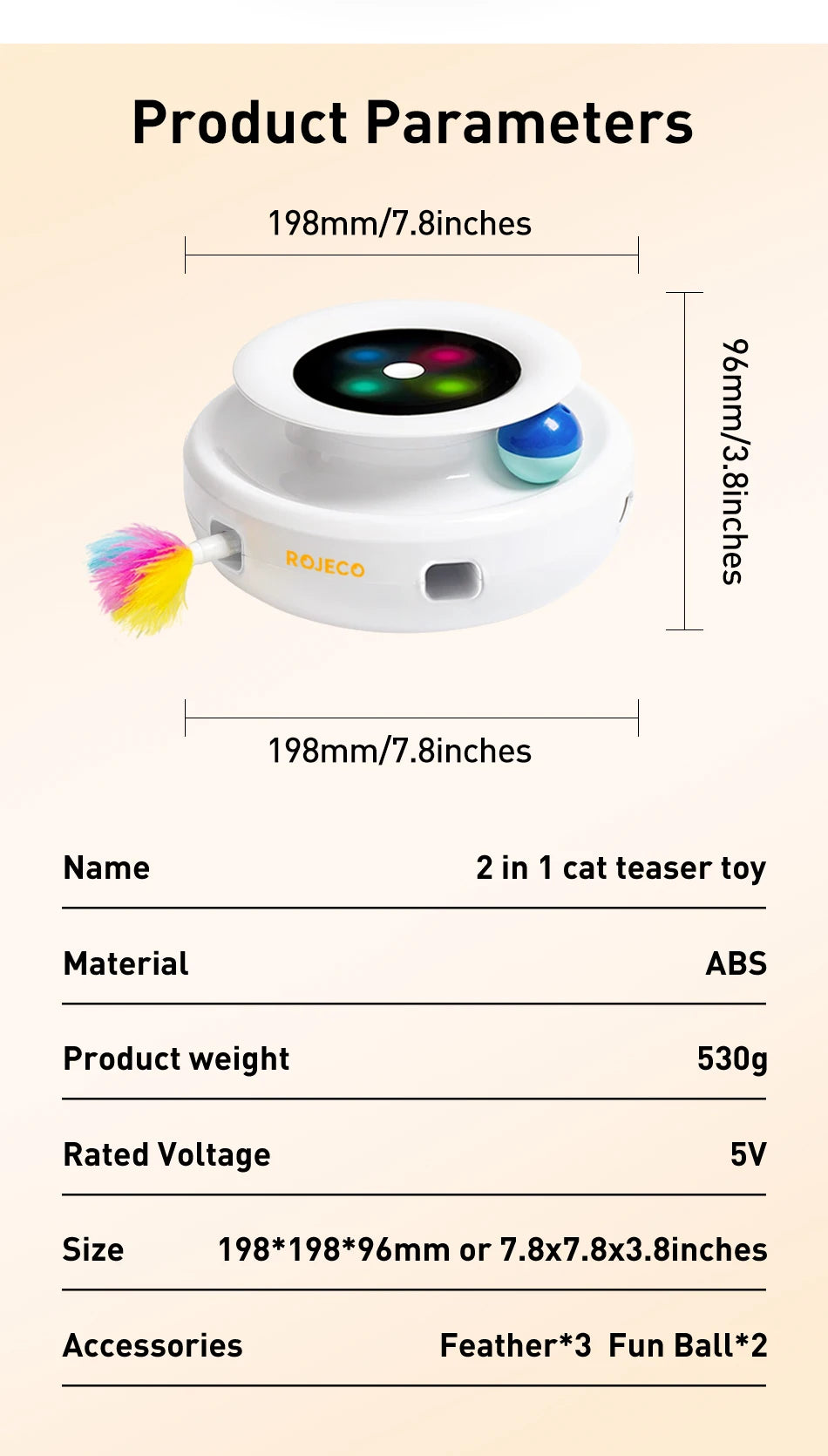 SmartPlay™ 2-in-1 Interactive Robot – Automatic Feather & Ball Toy for Cats