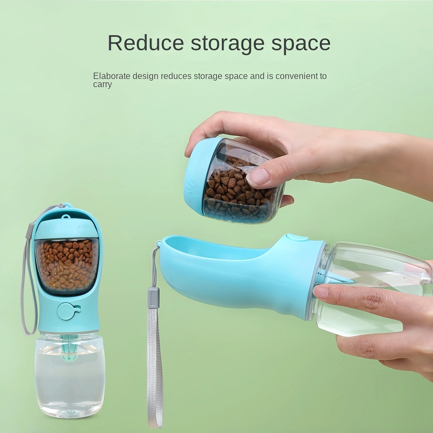 AquaPaw™ Pro 3-in-1 Travel Bottle – Hydration, Feeding & Waste Management All-in-One