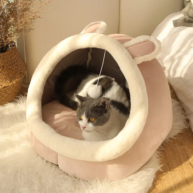 CozyCave™ 2-in-1 Pet Bed – Deep Sleep for Cats & Small Dogs