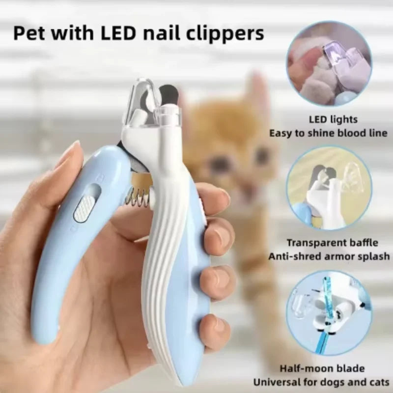 SafeClip™ Professional LED Pet Nail Clipper – Safety First for Cats & Dogs