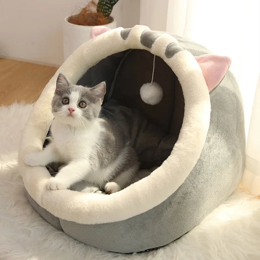 CozyCave™ 2-in-1 Pet Bed – Deep Sleep for Cats & Small Dogs