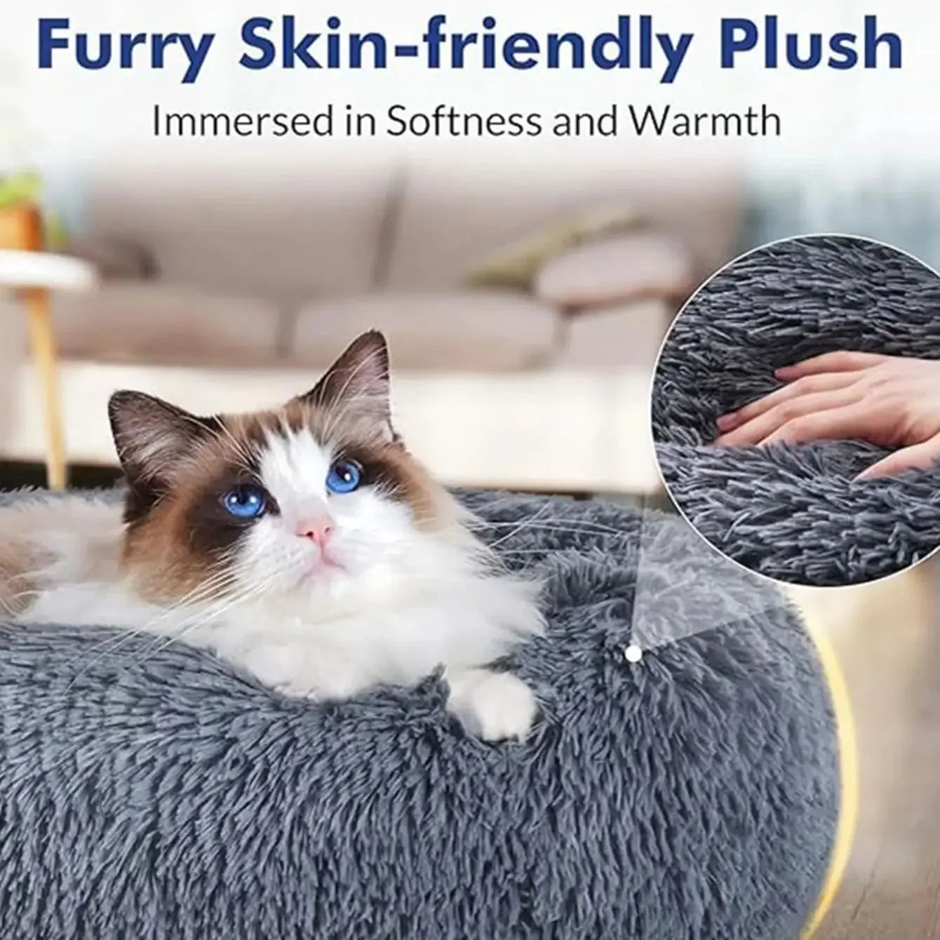 Super Cat Bed Warm Sleeping Cat Nest Soft Long Plush Best Pet Dog Bed for Dogs Basket Cushion Cat Bed Cat Mat Animals Sleeping