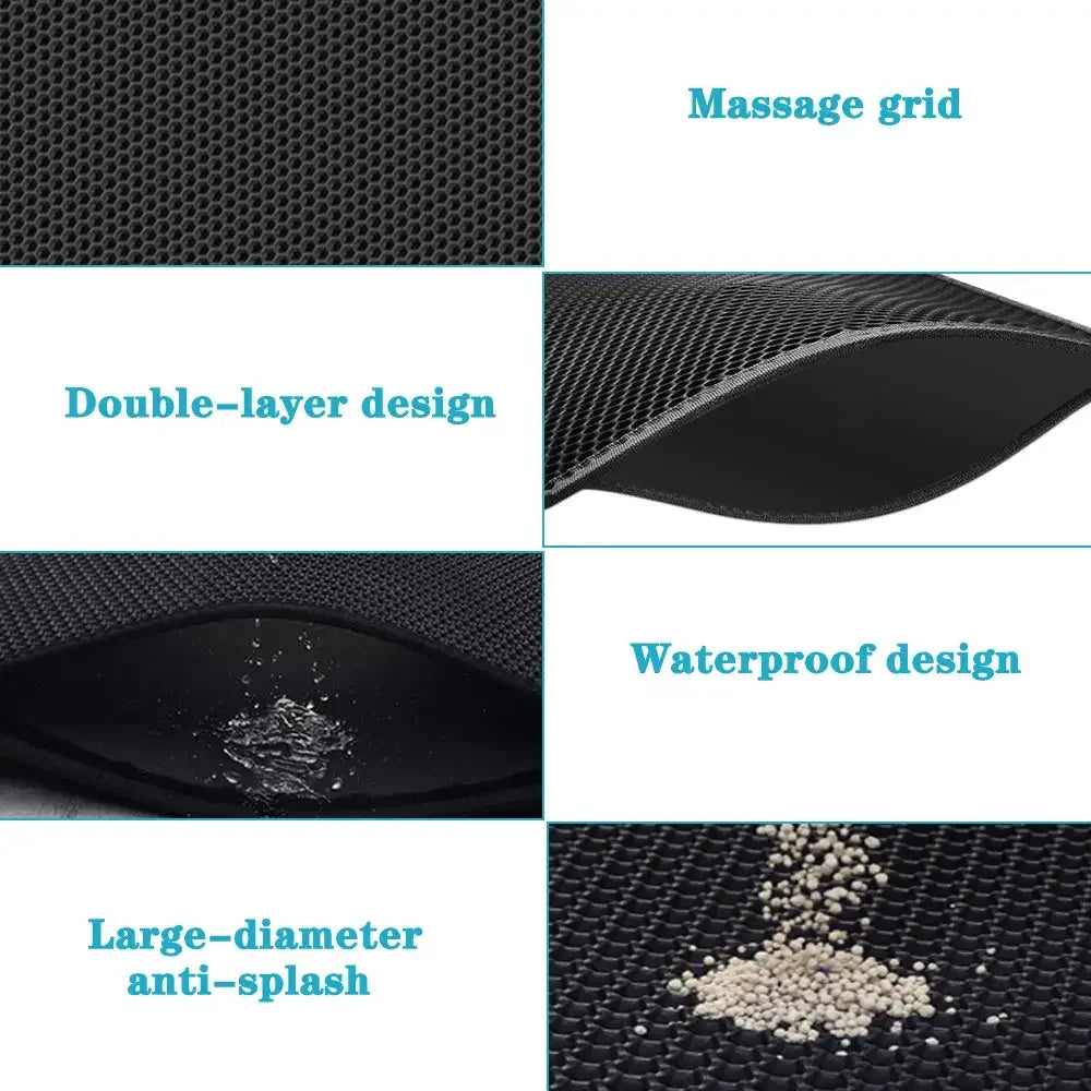 LitterLuxe™ Dual-Layer Trapping Mat – Waterproof & Easy Clean Cat Litter Mat