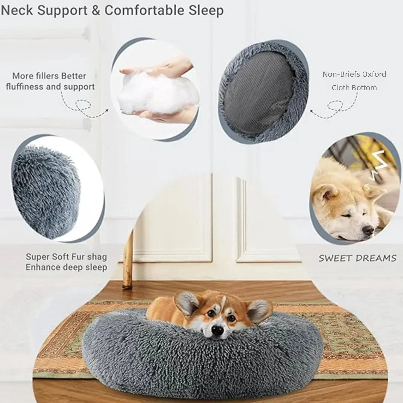 Super Cat Bed Warm Sleeping Cat Nest Soft Long Plush Best Pet Dog Bed for Dogs Basket Cushion Cat Bed Cat Mat Animals Sleeping